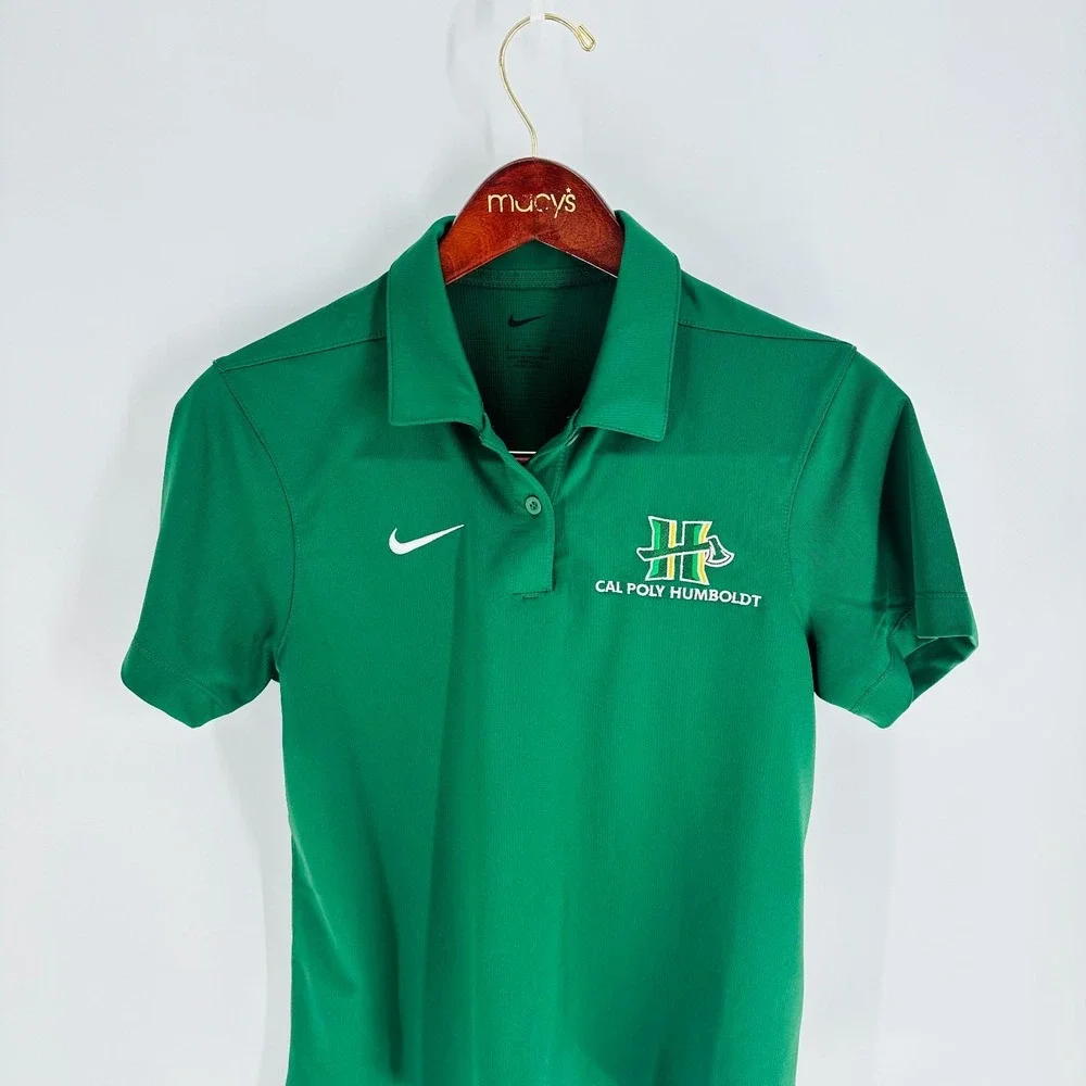 Nike Dri Fit NCAA Cal Poly Humboldt Lumberjacks Basketball Polo Shirt Green Sz S